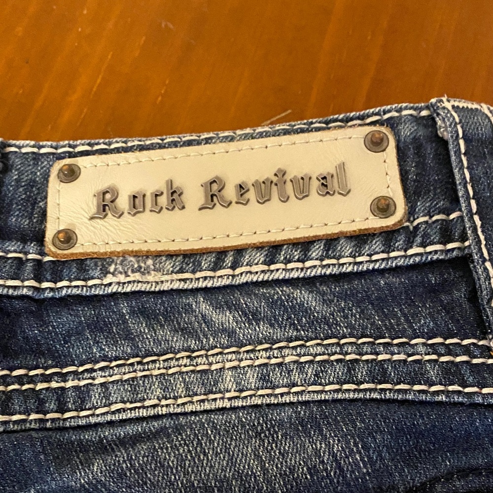 Rock Revival Distressed Blue Jean Shorts - Picture 2 of 4
